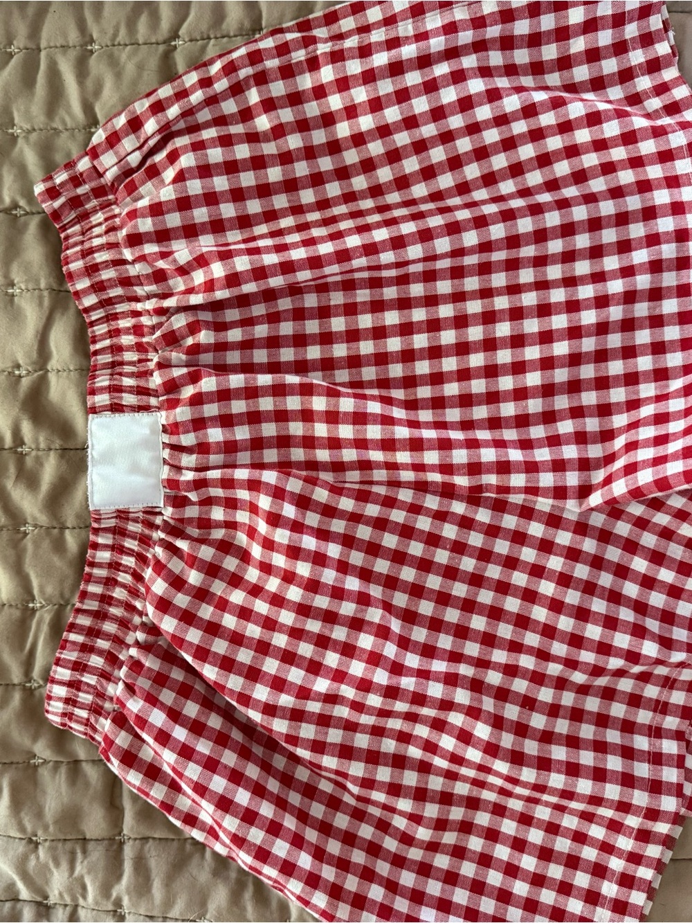 SHEIN Red and White Gingham Kids Skirt